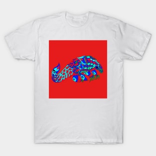 pangolin anteater armadillo in ecopop mandala art T-Shirt